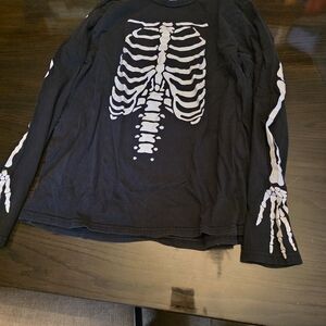Social Collision Black Skeleton Long Sleeve Tee Size Xl